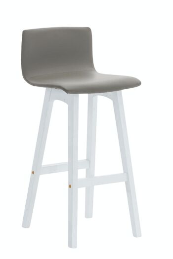 Tabouret de bar Taunus simili cuir blanc taupe 40x40x93 simili cuir taupe Bois 1