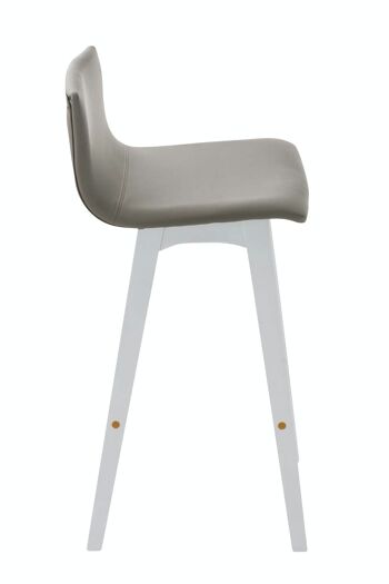 Tabouret de bar Taunus simili cuir blanc taupe 40x40x93 simili cuir taupe Bois 2