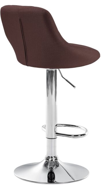 Tabouret de bar Lazio tissu chrome marron 49x46x83 marron Matière métal 5