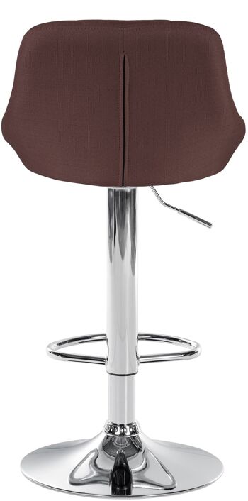 Tabouret de bar Lazio tissu chrome marron 49x46x83 marron Matière métal 6