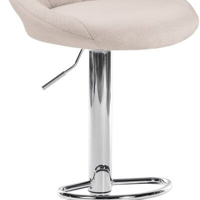 Tabouret de bar Lazio tissu chrome crème 49x46x83 crème Matière métal