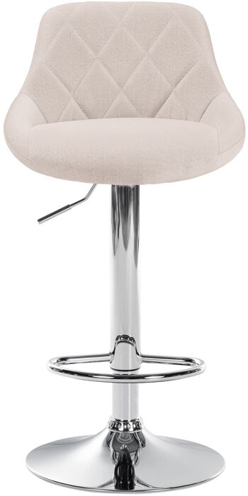 Tabouret de bar Lazio tissu chrome crème 49x46x83 crème Matière métal 3