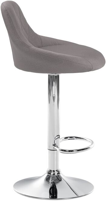 Tabouret de bar Lazio tissu chrome Gris 49x46x83 Gris Matière métal 4