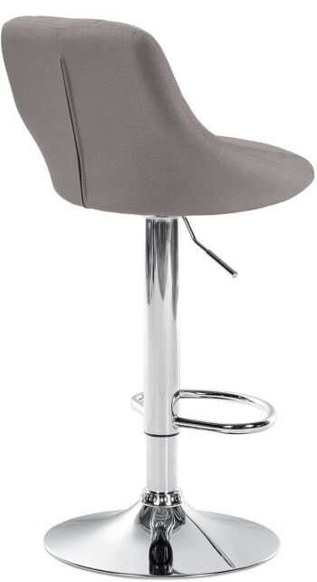 Tabouret de bar Lazio tissu chrome Gris 49x46x83 Gris Matière métal 5