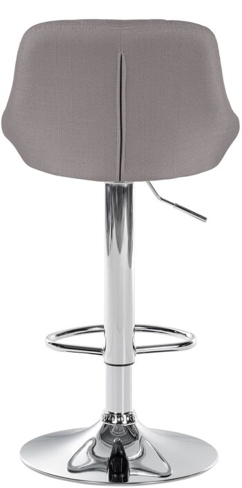 Tabouret de bar Lazio tissu chrome Gris 49x46x83 Gris Matière métal 6