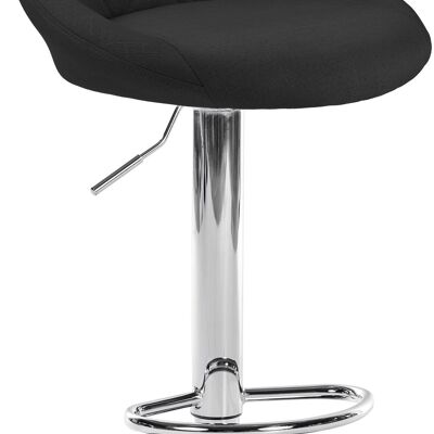 Tabouret de bar Lazio tissu chrome noir 49x46x83 noir Matériau métal