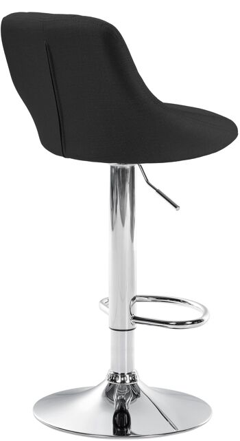 Tabouret de bar Lazio tissu chrome noir 49x46x83 noir Matériau métal 5