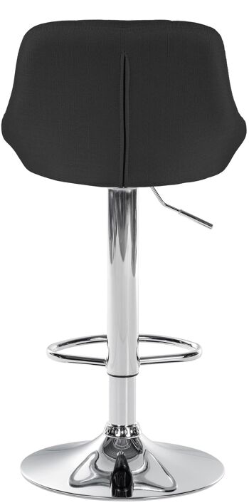 Tabouret de bar Lazio tissu chrome noir 49x46x83 noir Matériau métal 6