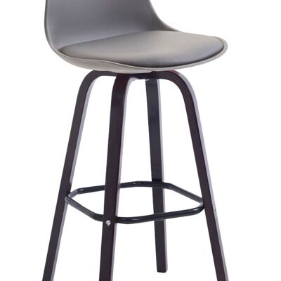 Avika bar stool imitation leather cappuccino Gray 44x44x95 Gray plastic Wood