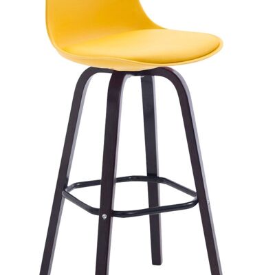 Avika bar stool imitation leather cappuccino yellow 44x44x95 yellow plastic Wood