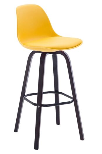 Avika tabouret de bar simili cuir cappuccino jaune 44x44x95 bois plastique jaune