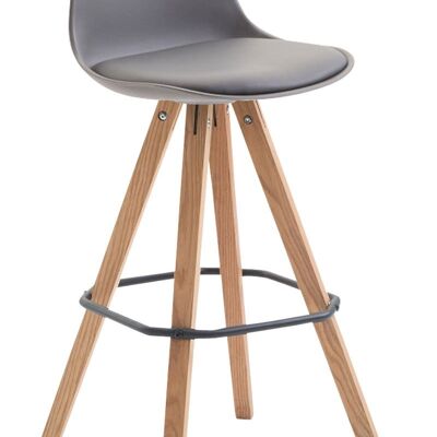 Tabouret de bar Franklin simili cuir Square Natura (chêne) Gris 44x38x94.5 Plastique gris Bois