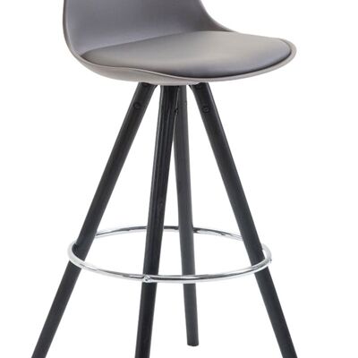 Bar stool Franklin Leatherette Round Black (oak) Gray 44x38x94.5 Gray plastic Wood