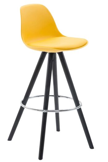 Tabouret de bar Franklin Similicuir Rond Noir (chêne) jaune 44x38x94,5 plastique jaune Bois