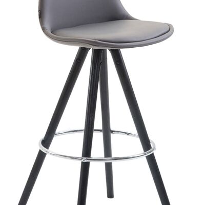 Franklin Barstool Fully Upholstered Faux Leather Round Black (oak) Gray 44x38x95 Gray Faux Leather Wood