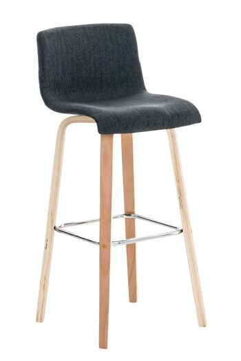 Tabouret de bar Malone tissu gris foncé 43x39x97.5 gris foncé Matière Bois 1