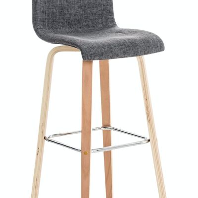 Tabouret de bar Malone tissu gris clair 43x39x97,5 gris clair Matière Bois