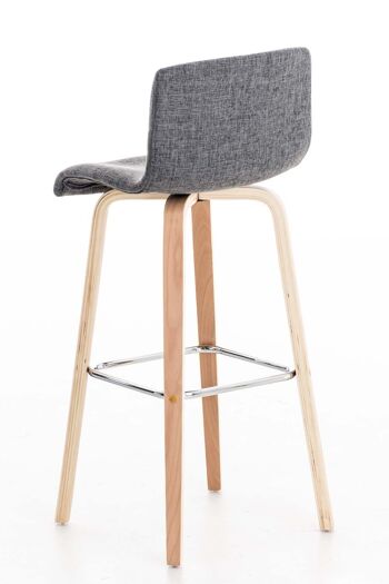 Tabouret de bar Malone tissu gris clair 43x39x97,5 gris clair Matière Bois 4