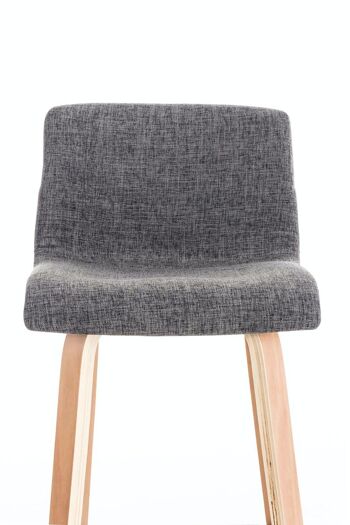 Tabouret de bar Malone tissu gris clair 43x39x97,5 gris clair Matière Bois 5