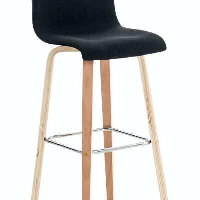 Tabouret de bar Malone tissu noir 43x39x97,5 noir Matière Bois