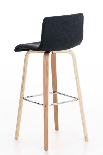 Tabouret de bar Malone tissu noir 43x39x97,5 noir Matière Bois 4