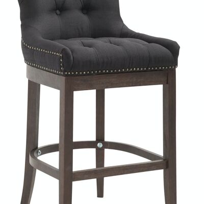 Tabouret de bar Lakewood tissu, noir antique 57x55x109 noir Matière Bois