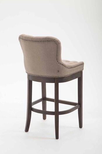 Tabouret de bar Lakewood tissu, taupe antique 57x55x109 taupe Matière Bois 4