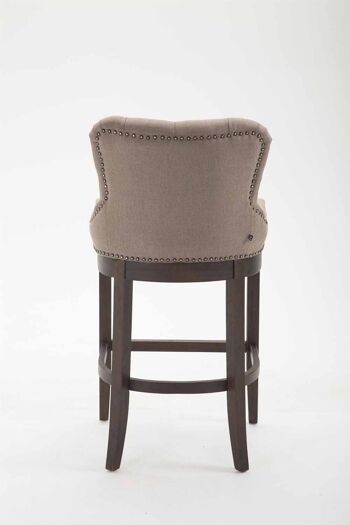 Tabouret de bar Lakewood tissu, taupe antique 57x55x109 taupe Matière Bois 5