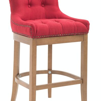 Tabouret de bar Lakewood tissu, rouge clair antique 57x55x109 rouge Matière Bois