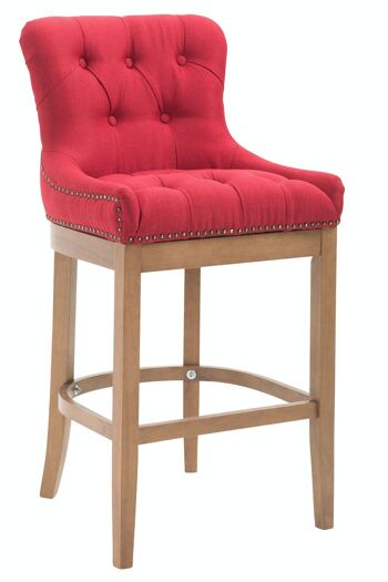 Tabouret de bar Lakewood tissu, rouge clair antique 57x55x109 rouge Matière Bois 1