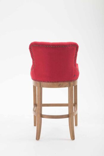 Tabouret de bar Lakewood tissu, rouge clair antique 57x55x109 rouge Matière Bois 5