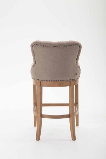 Tabouret de bar Lakewood tissu taupe clair antique 57x55x109 taupe Matière Bois 5