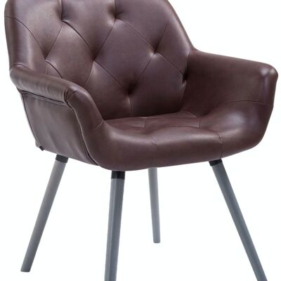 Visitor chair Cassidy imitation leather gray bordeaux 60x67x83 bordeaux artificial leather Wood