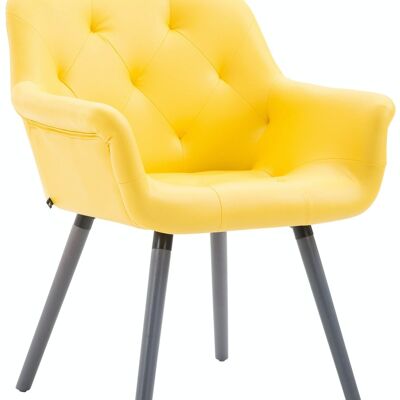 Chaise visiteur Cassidy simili cuir gris jaune 60x67x83 simili cuir jaune Bois