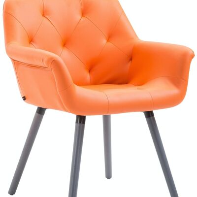 Visitor chair Cassidy imitation leather gray orange 60x67x83 orange leatherette Wood