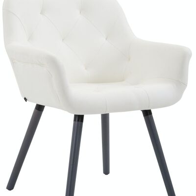 Visitor chair Cassidy imitation leather gray white 60x67x83 white imitation leather Wood