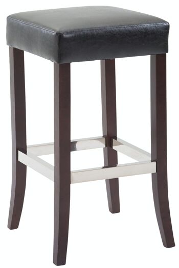 Tabouret de bar Venta simili cuir Cappuccino noir 44x44x79 simili cuir noir Bois 1