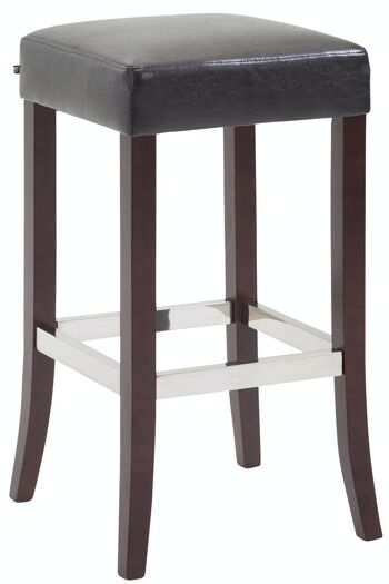 Tabouret de bar Venta simili cuir Cappuccino marron 44x44x79 simili cuir marron Bois 1