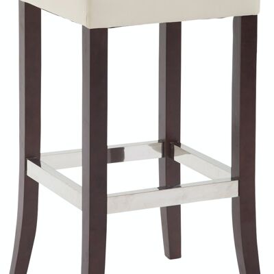 Tabouret de bar Venta simili cuir Cappuccino crème 44x44x79 simili cuir crème Bois