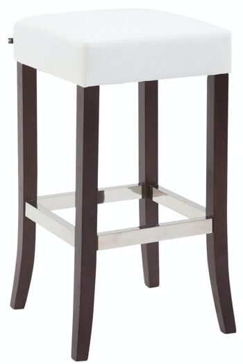 Tabouret de bar Venta simili cuir Cappuccino blanc 44x44x79 simili cuir blanc Bois 1