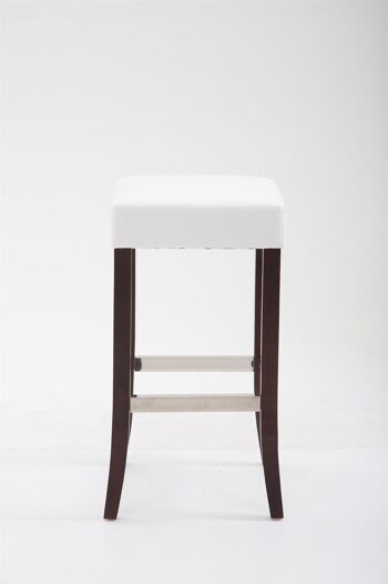 Tabouret de bar Venta simili cuir Cappuccino blanc 44x44x79 simili cuir blanc Bois 2