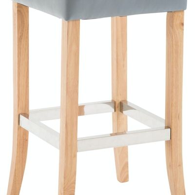 Bar stool Venta imitation leather Natura Gray 44x44x79 Gray artificial leather Wood