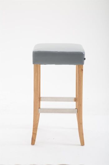 Tabouret de bar Venta similicuir Natura Gris 44x44x79 Cuir artificiel gris Bois 2