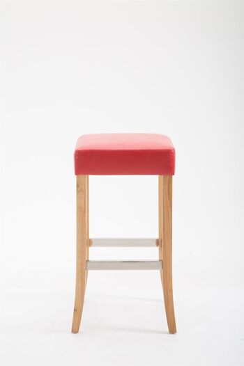 Tabouret de bar Venta simili cuir Natura rouge 44x44x79 simili cuir rouge Bois 2