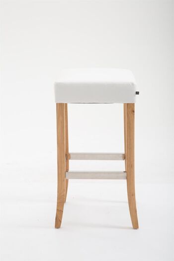 Tabouret de bar Venta simili cuir Natura blanc 44x44x79 simili cuir blanc Bois 2