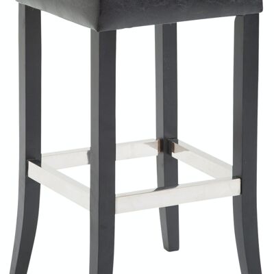 Tabouret de bar Venta simili cuir Noir noir 44x44x79 simili cuir noir Bois