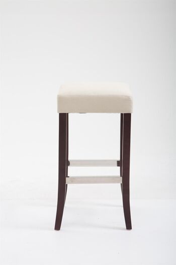 Tabouret de bar Venta en tissu Cappuccino crème 44x44x79 crème Matière Bois 2