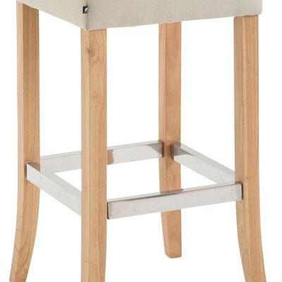 Tabouret de bar Venta tissu Natura crème 44x44x79 crème Matière Bois