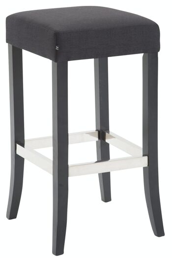 Tabouret de bar Venta tissu noir noir 44x44x79 noir Matière Bois 1