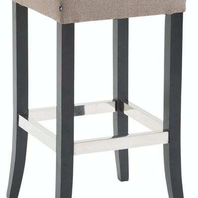 Bar stool Venta fabric black taupe 44x44x79 taupe Material Wood